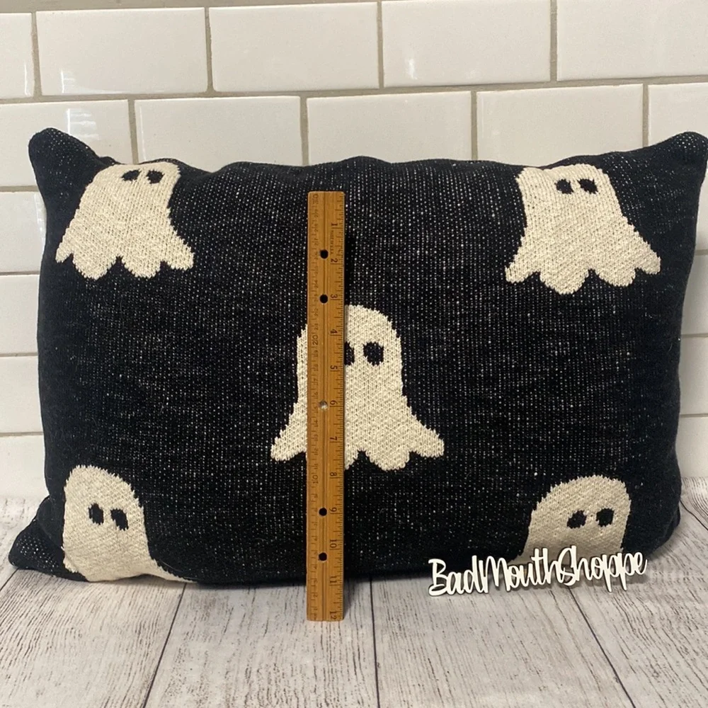 Rachel Zoe Black and White Knit Ghost Throw Pillow (2)